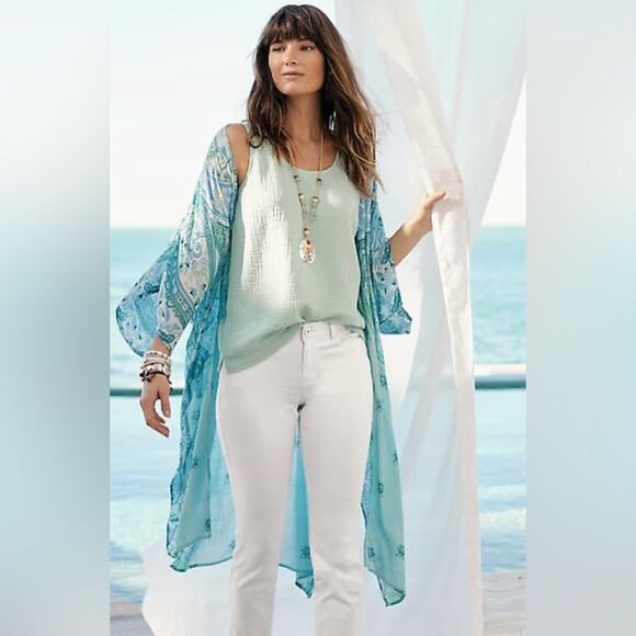 J. Jill Denim - J. Jill 12 White Authentic Fit Cropped Raw Fringe Hem Jeans